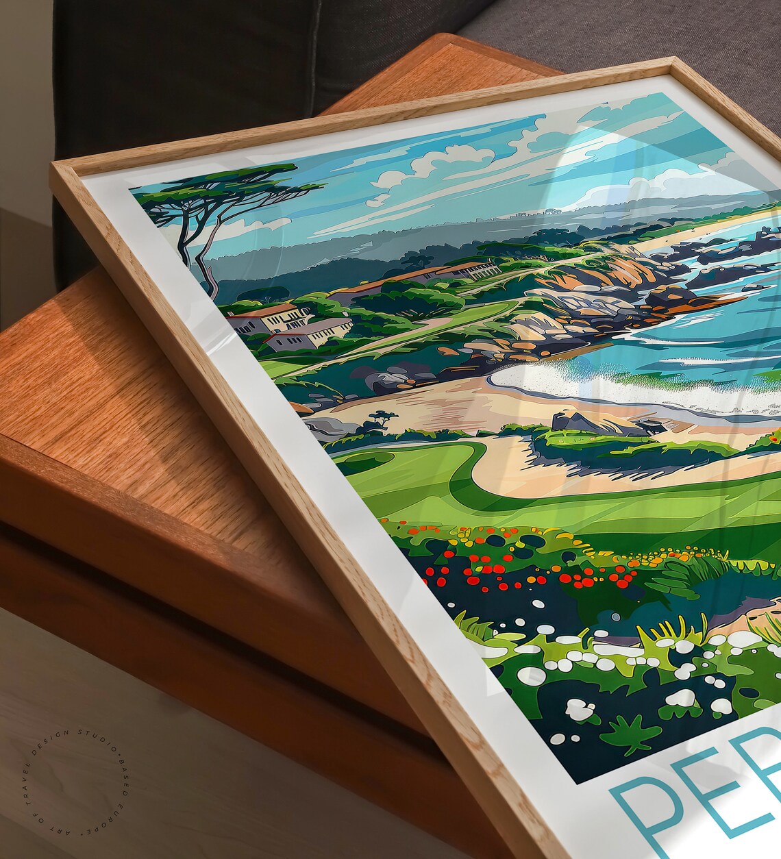 Pebble Beach California Coastal Golf Course Ocean Travel Poster - Image 3