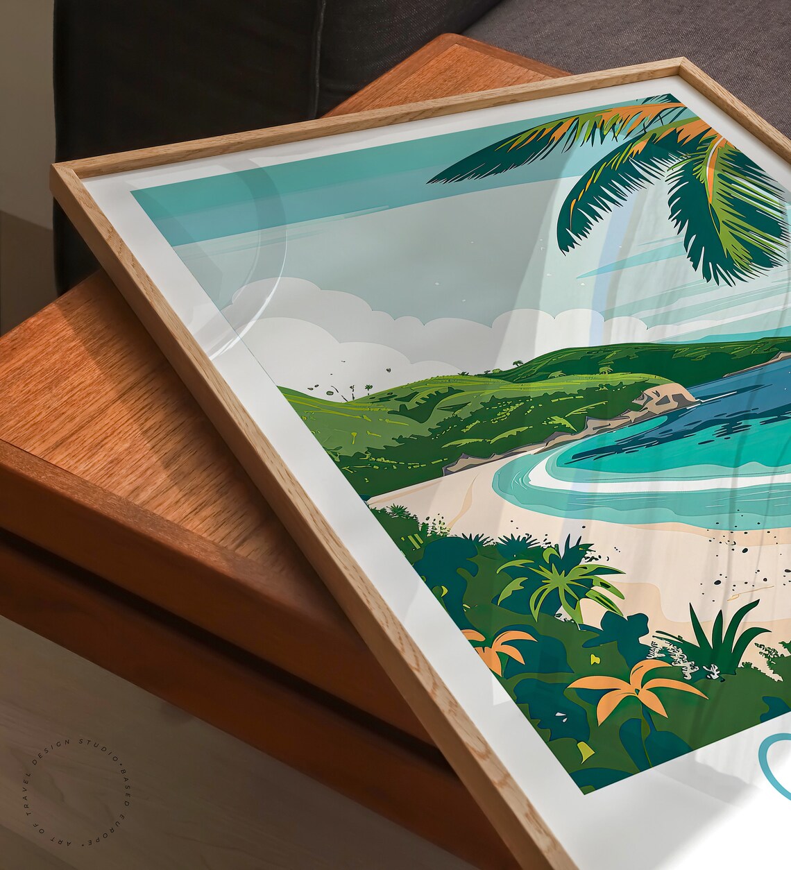 Grenada Caribbean Tropical Cove Palm Beach Turquoise Sea Poster - Image 3