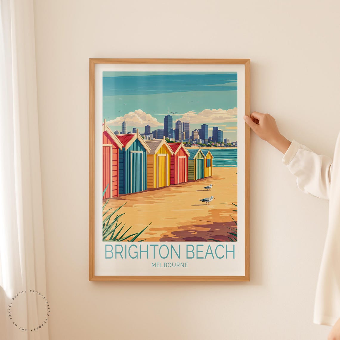 Brighton Beach Melbourne Colorful Bathing Boxes Travel Poster - Image 2