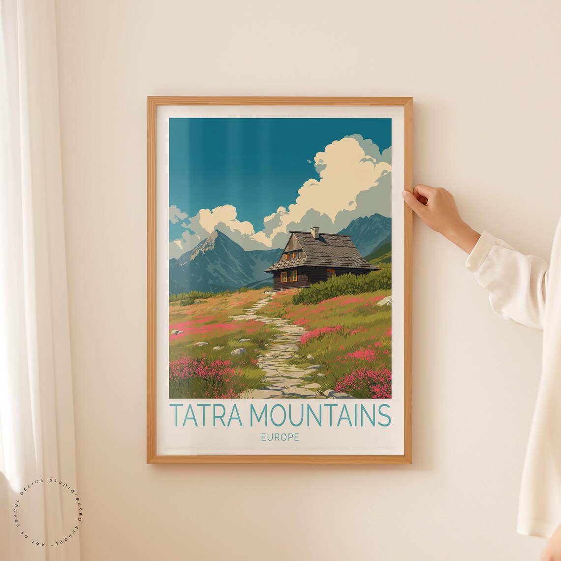 Tatra Mountains Europe Wildflower Meadow Cabin Vintage Travel Poster - Image 5