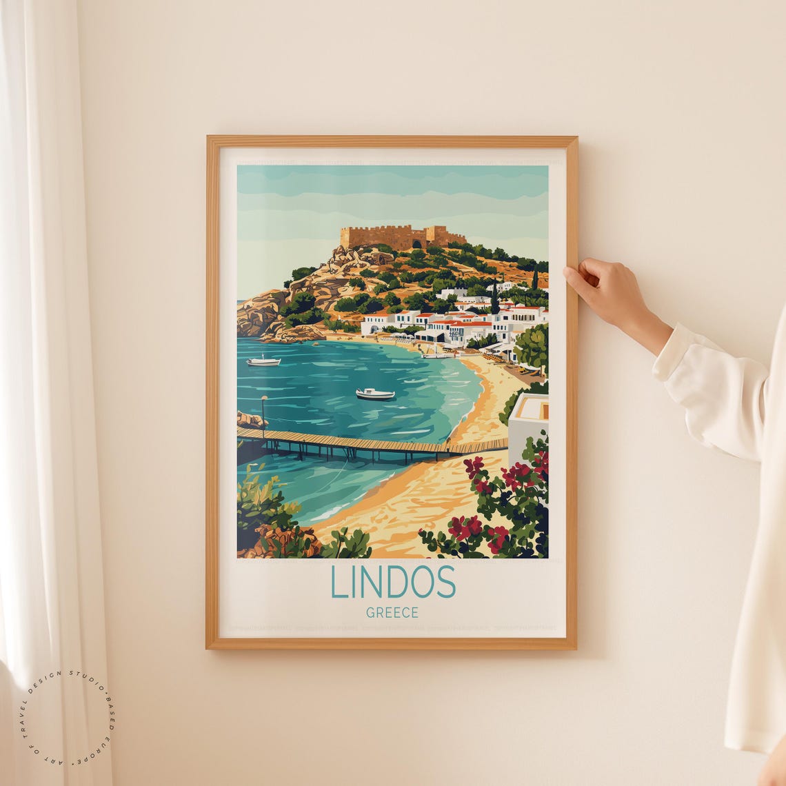 Lindos Greece Travel Poster, Rhodes Home Decor - Image 6