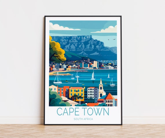 Cape Town Travel Poster South Africa Wall Art Home Decor Birthday Gifts Wedding Present