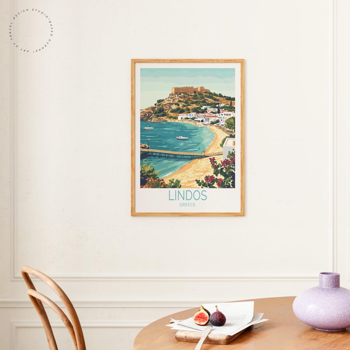 Lindos Greece Travel Poster, Rhodes Home Decor - Image 5