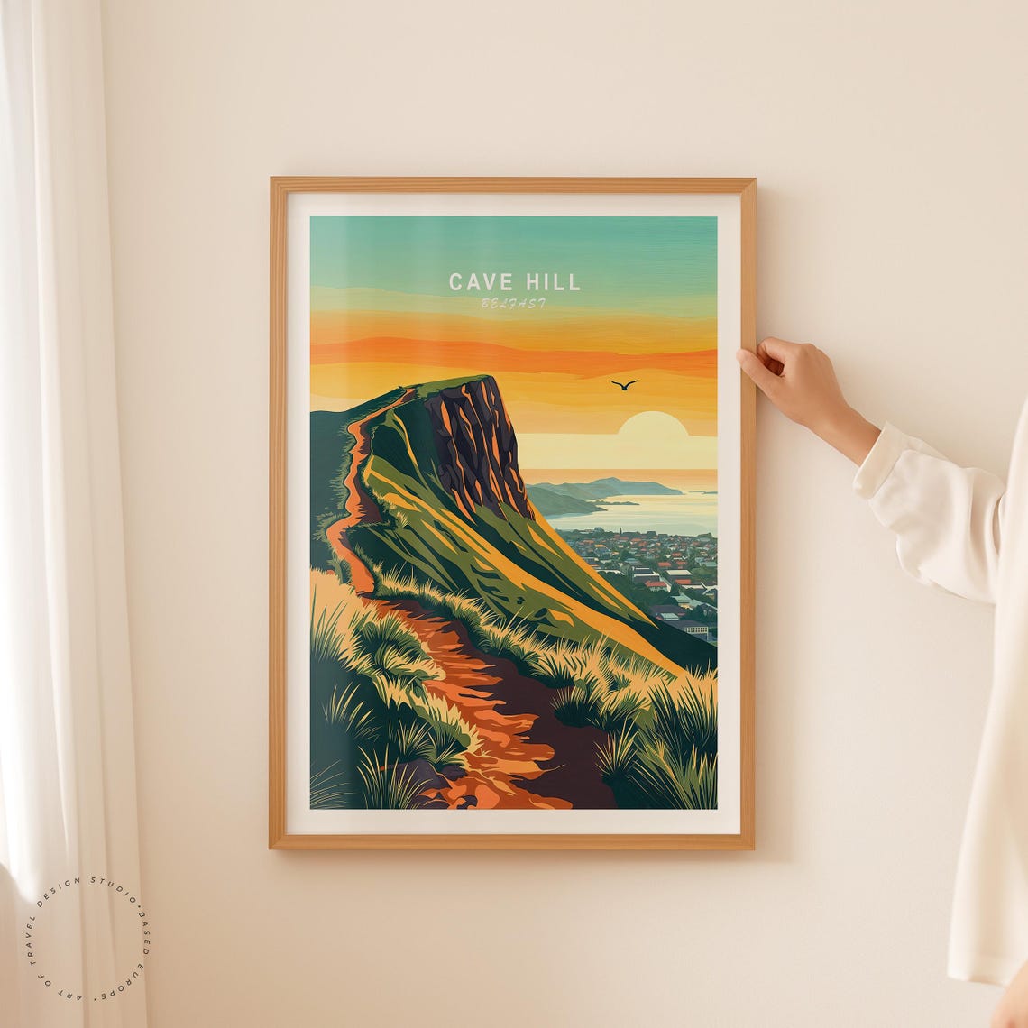 Cave Hill Belfast Sunset Hiking Trail Basalt Cliffs View Poster - Image 2