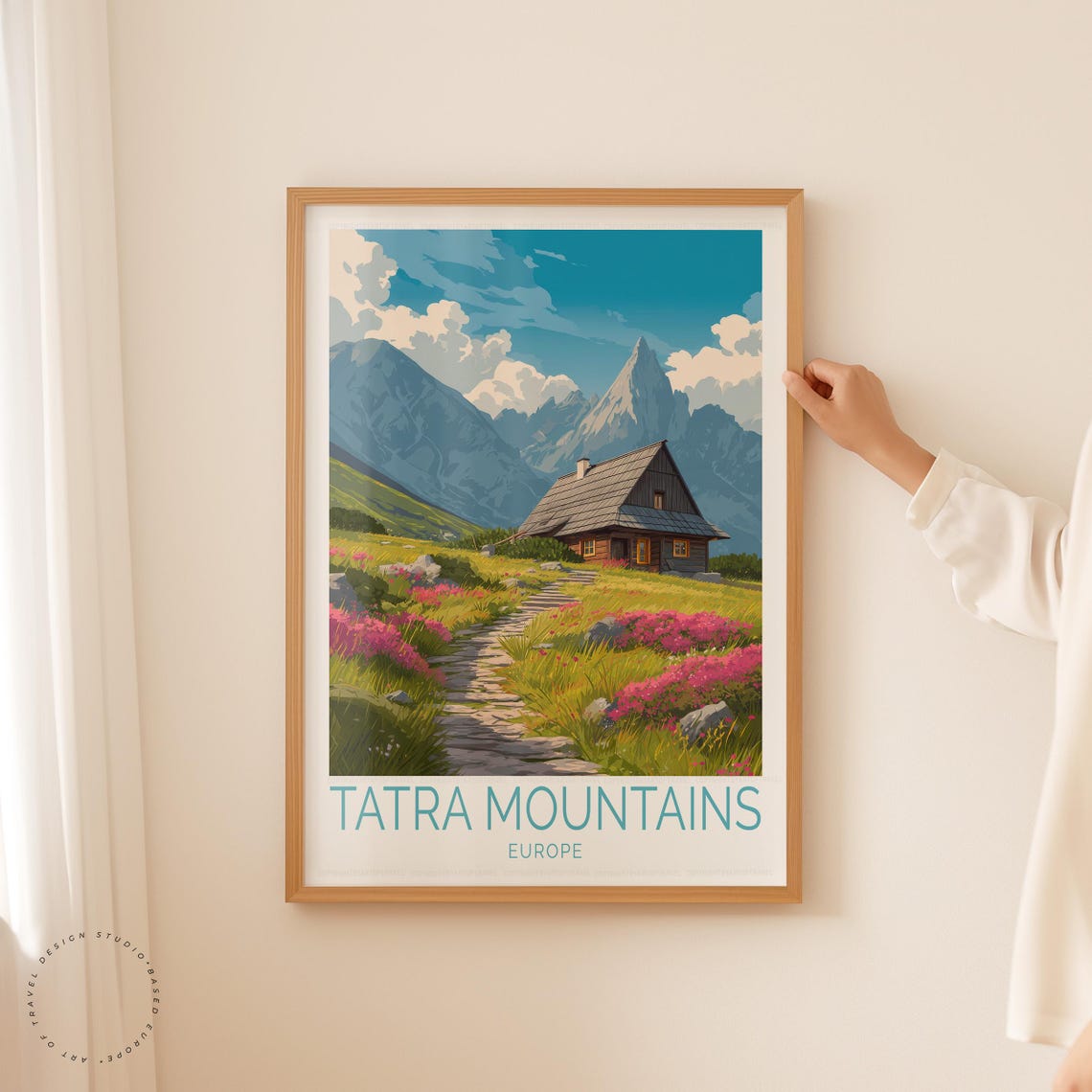 Tatra Mountains Europe Alpine Cabin Path Wildflowers Travel Poster - Image 5