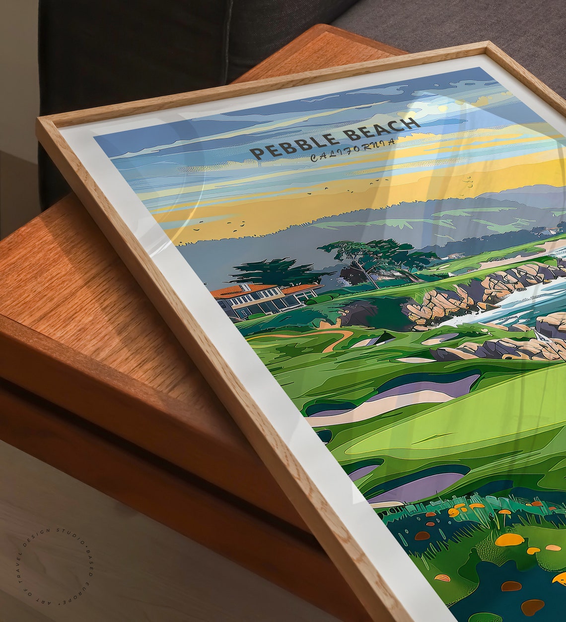 Pebble Beach California Golf Course Ocean Cliffs Travel Poster - Image 3