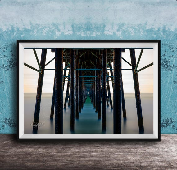 Oceanside Pier Black and White Photo Art Print