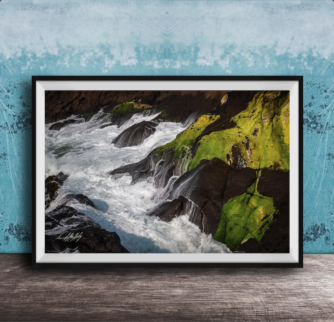 Oregon Coast Map Poster, Scenic Ocean View Travel Print