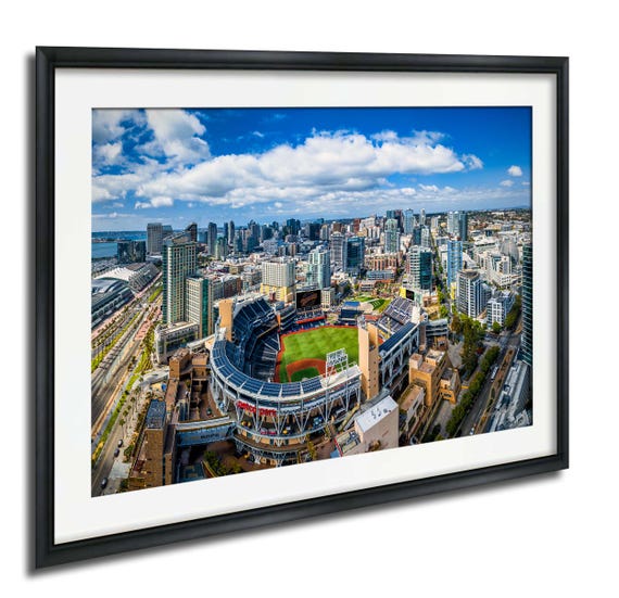 Padres Baseball Art Print San Diego Skyline And Stadium Framed Or Unframed