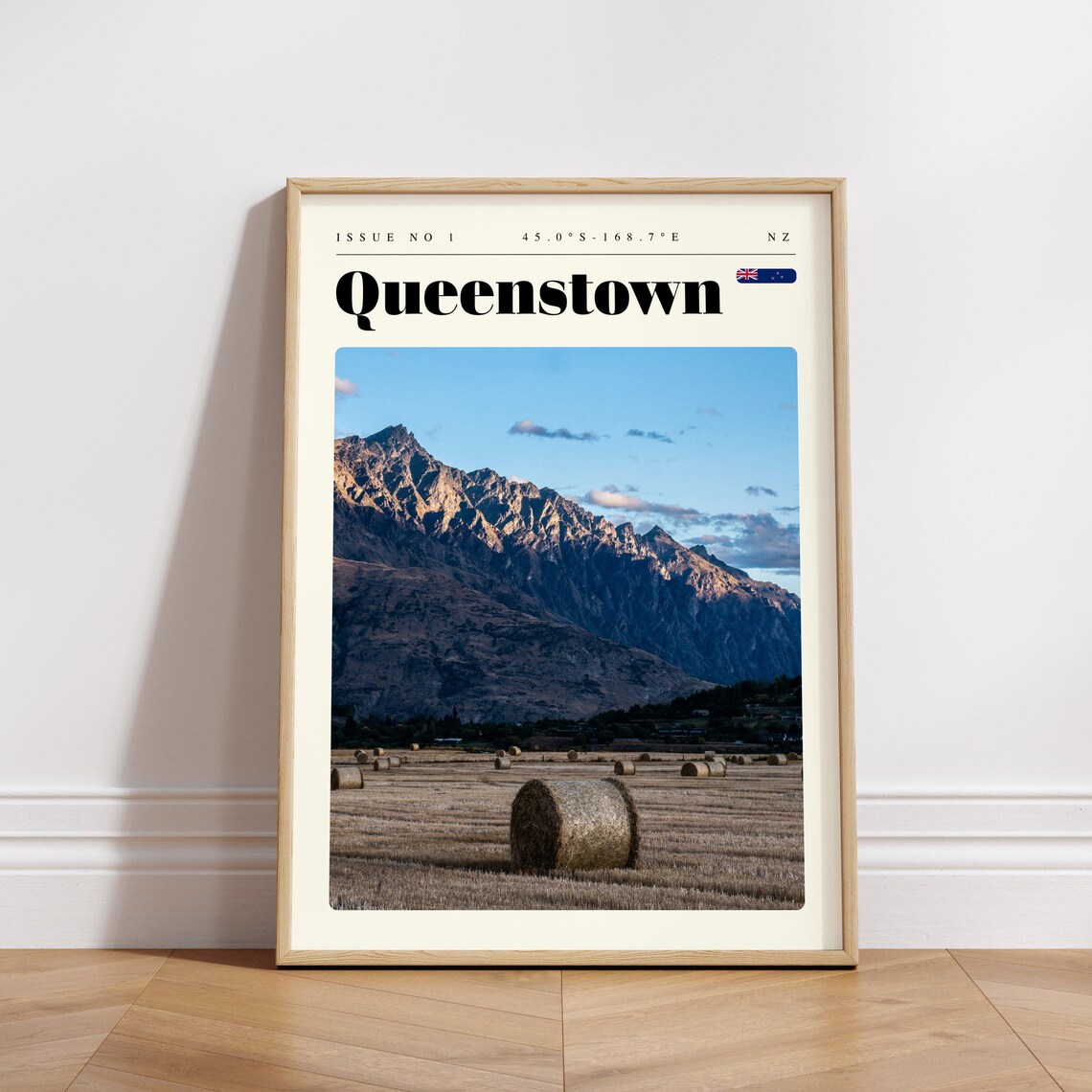 Queenstown New Zealand Remarkables Mountain Field Modern Travel Poster - Image 3