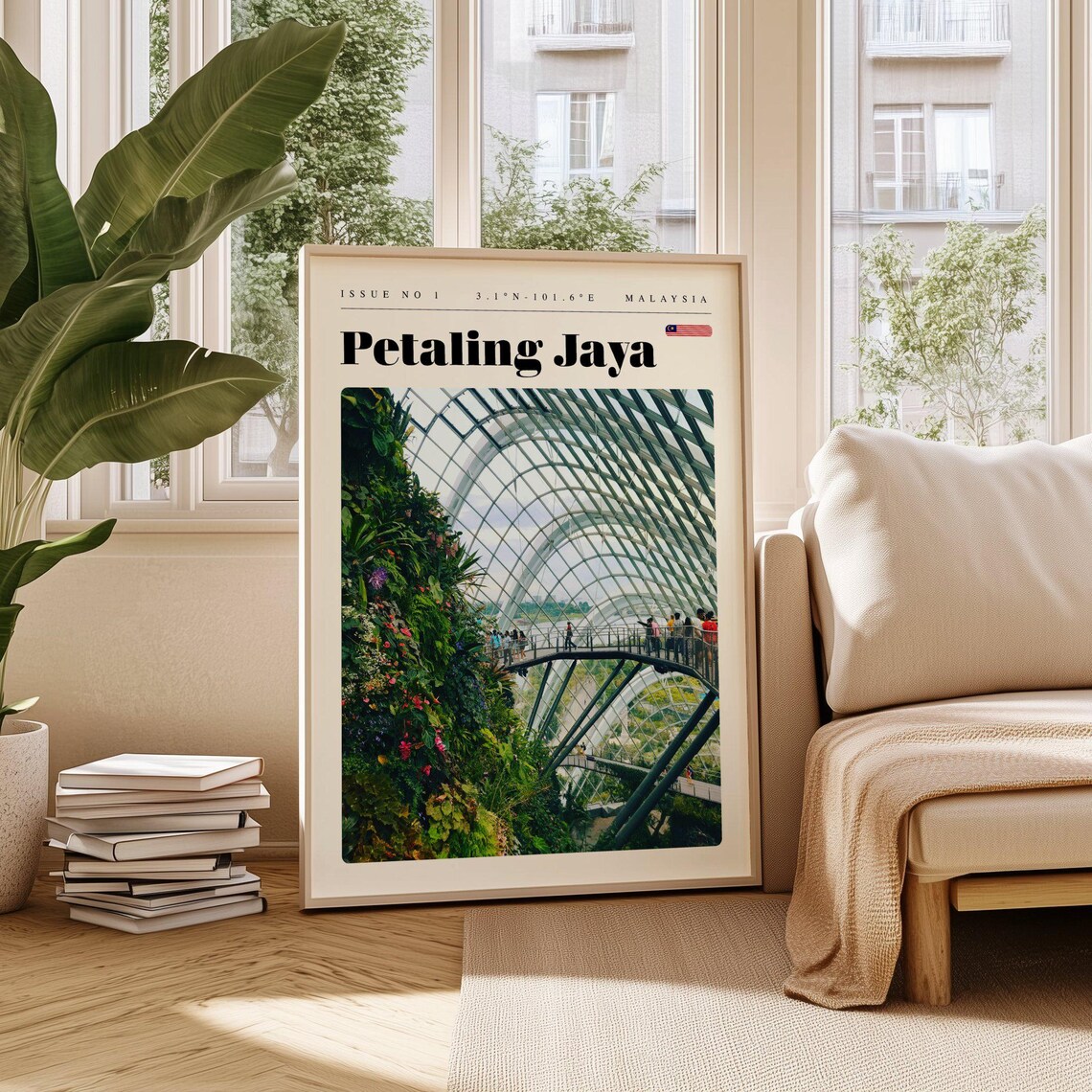 Petaling Jaya Malaysia Glass Conservatory Garden Dome Travel Poster