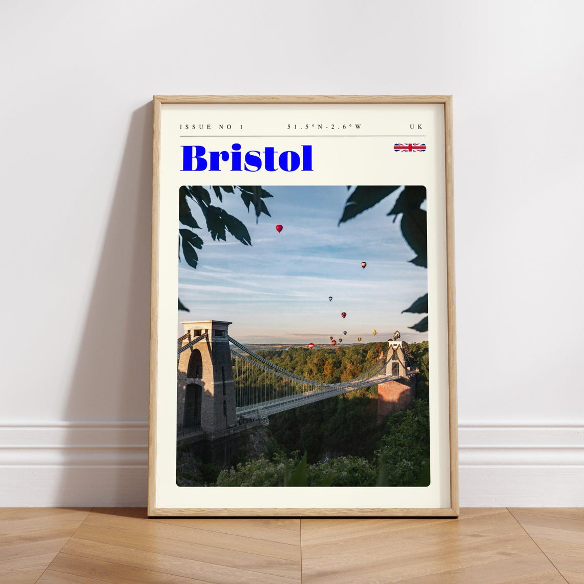 Bristol England Suspension Bridge Hot Air Balloons Travel Poster - Image 3