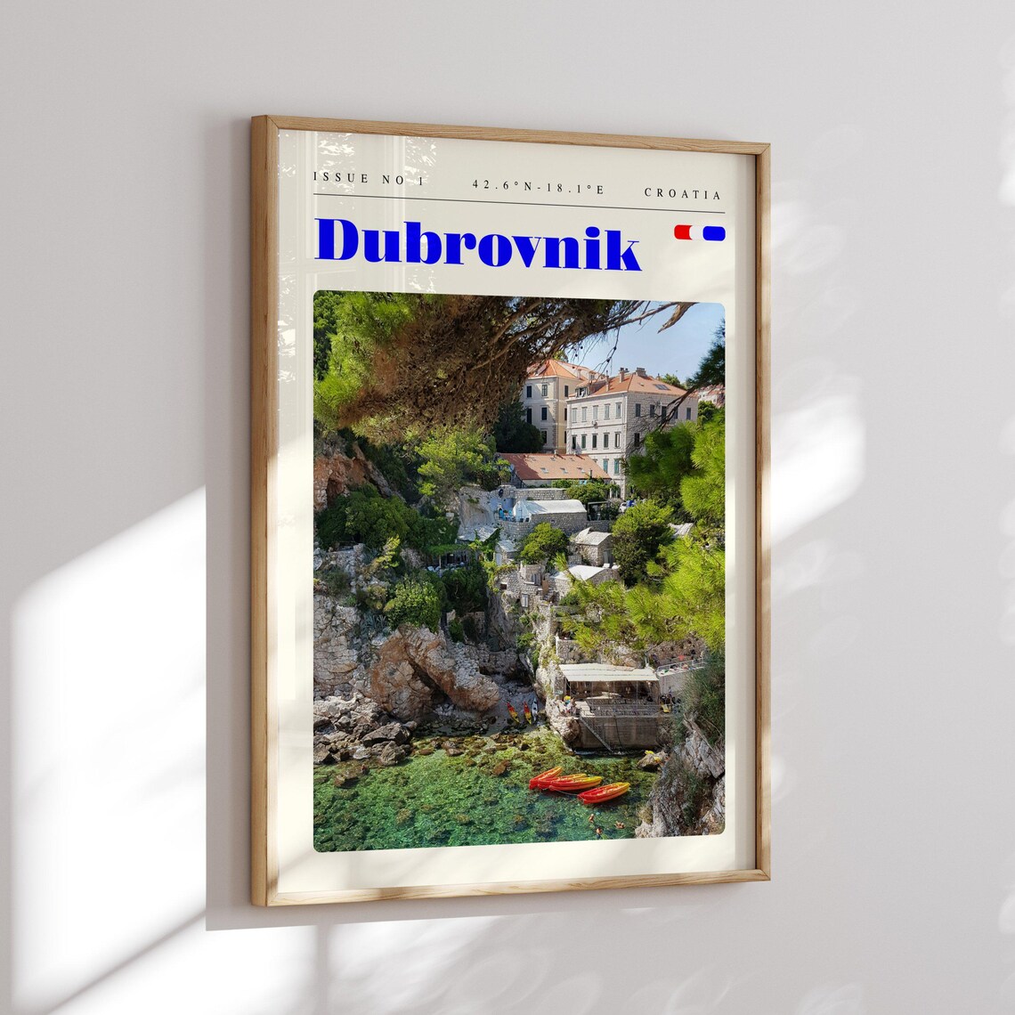 Dubrovnik Croatia Rocky Cove Kayaks Old Town Photo Travel Poster - Image 2