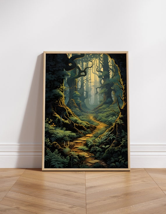 Forbidden Forest Wizard Poster Gallery Wall Print Art Potter Art Wizard School
