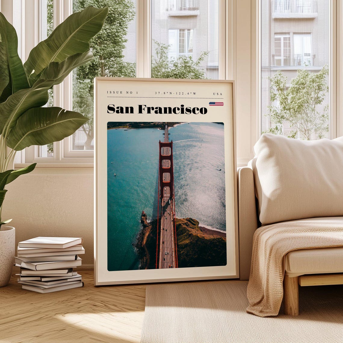 San Francisco USA Golden Gate Bridge Aerial View From Above Poster