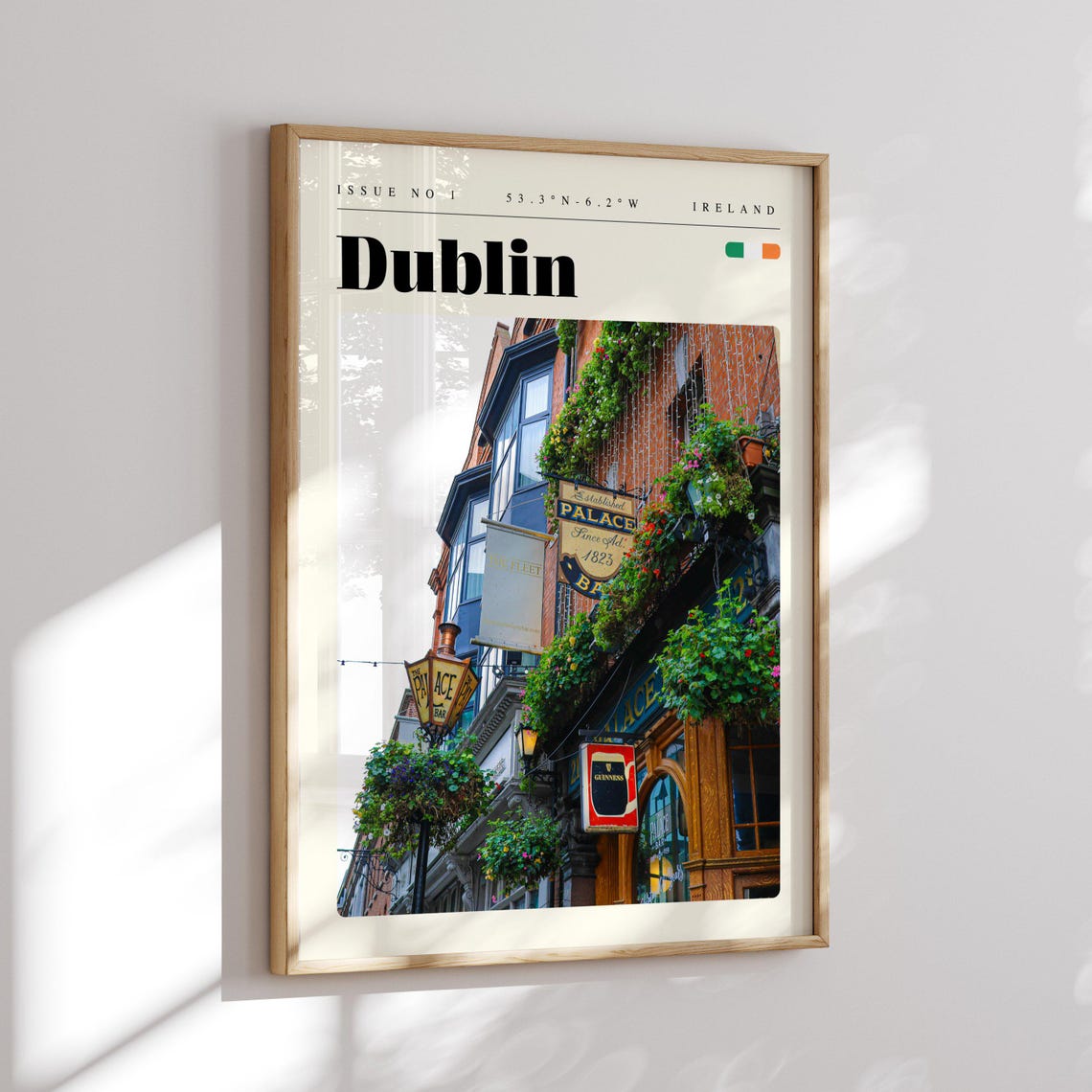 Dublin Flower Covered Palace Bar Pub Ireland Vintage Travel Poster - Image 2