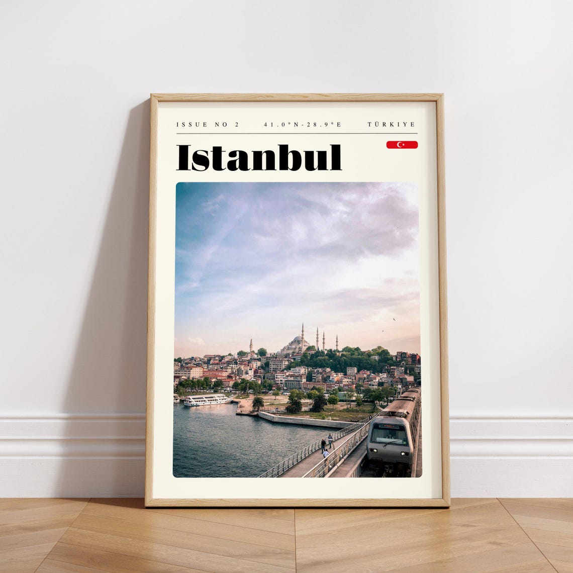 Istanbul Turkiye Golden Horn Mosque Waterfront Modern Travel Poster - Image 3