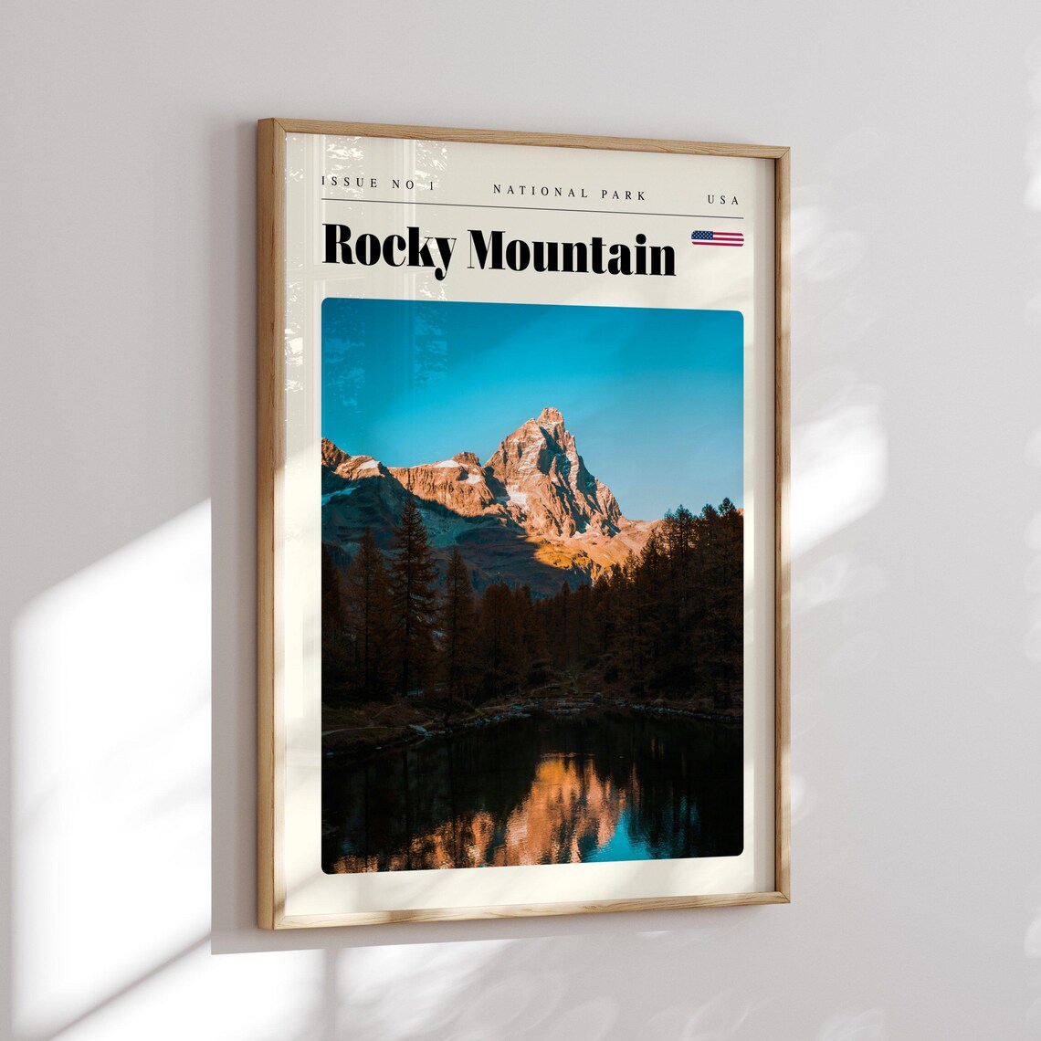 Rocky Mountain National Park Peak Lake Reflection Sunset Travel Poster - Image 2