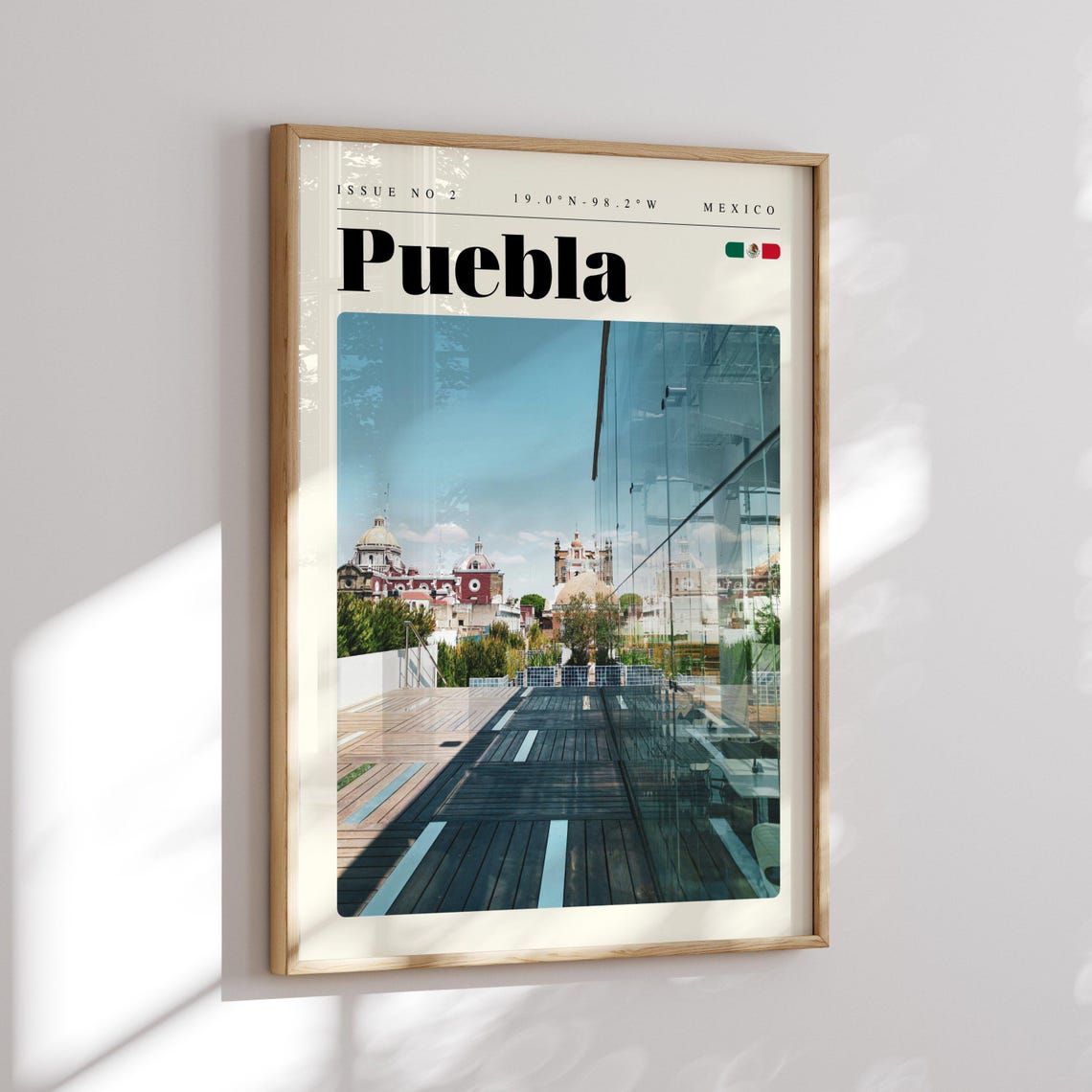 Puebla Mexico Rooftop View With Historic Church Domes Poster - Image 2