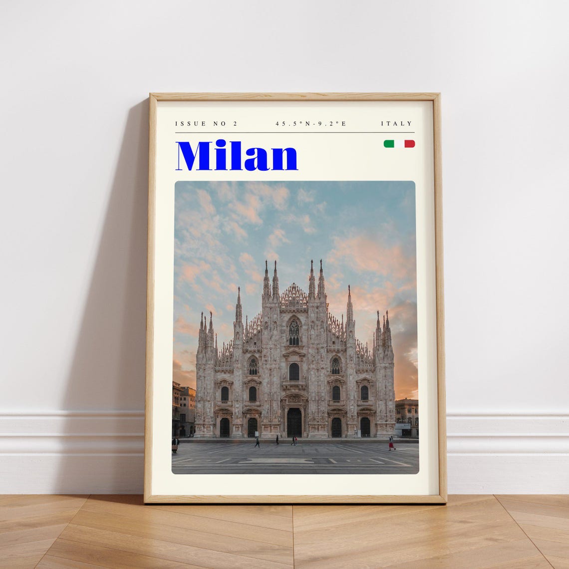 Milan Italy Duomo Cathedral Sunset Piazza Gothic Travel Poster - Image 3