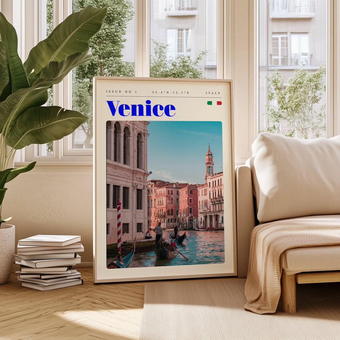 Venice Italy Vintage Travel Poster Gondola Ride on Grand Canal