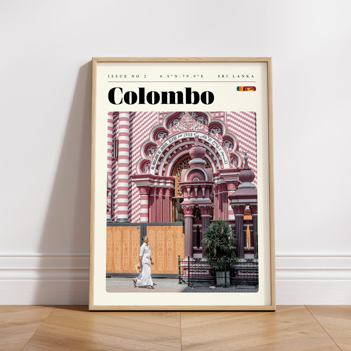 Colombo Sri Lanka Jami Ul Alfar Mosque Facade Photo Travel Poster - Image 3