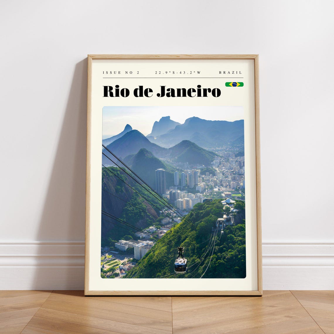 Rio de Janeiro Brazil Cable Car Ride Mountain City View Poster - Image 3