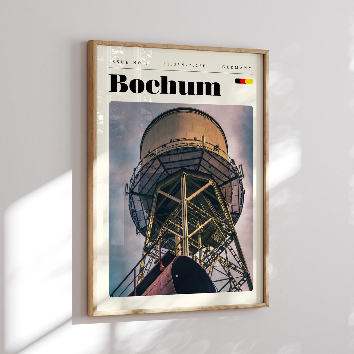 Bochum Germany Industrial Steel Water Tower Heritage Travel Poster - Image 2