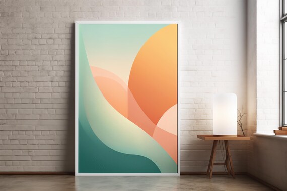 Minimalist Abstract Geometric Print Mid Century Modern Wall Art