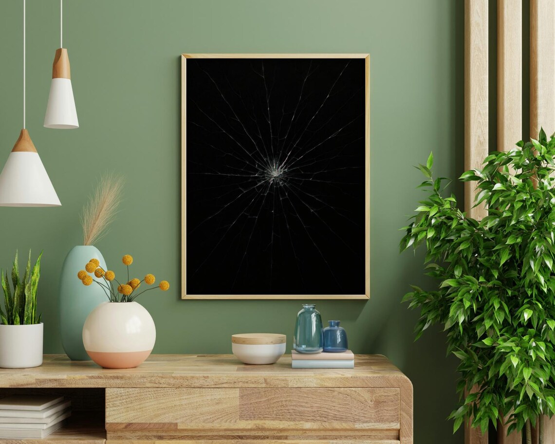 Shattered Glass - Minimalist Cracked Art - Image 4