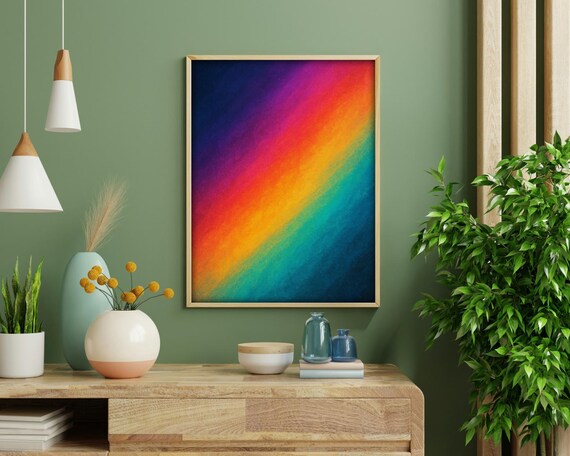 Retro Rainbow Gradient, Textured Vaporwave Poster