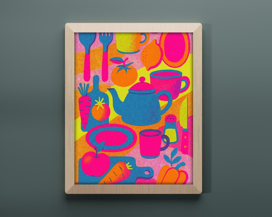 Retro Kitchen Bold Pop Style Art Print - Image 4