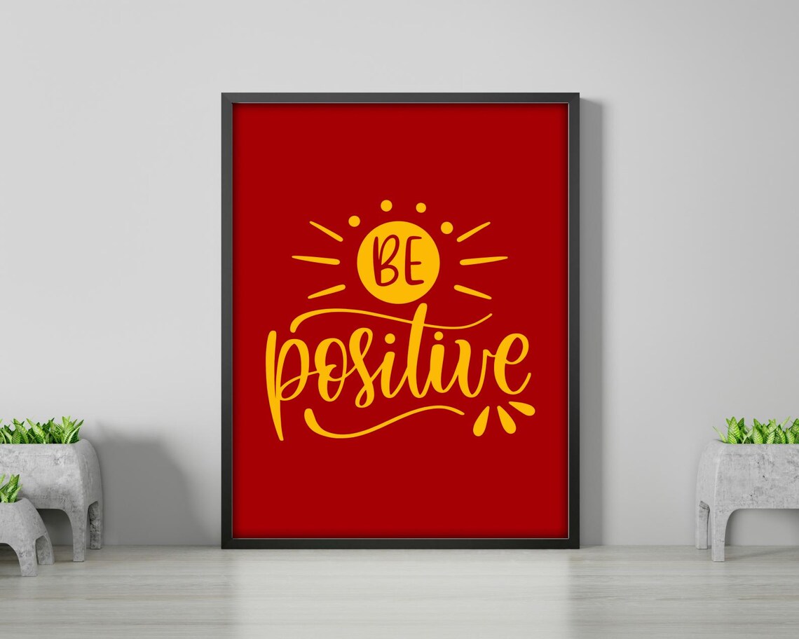 Be Positive Motivational Quote Poster - Image 2