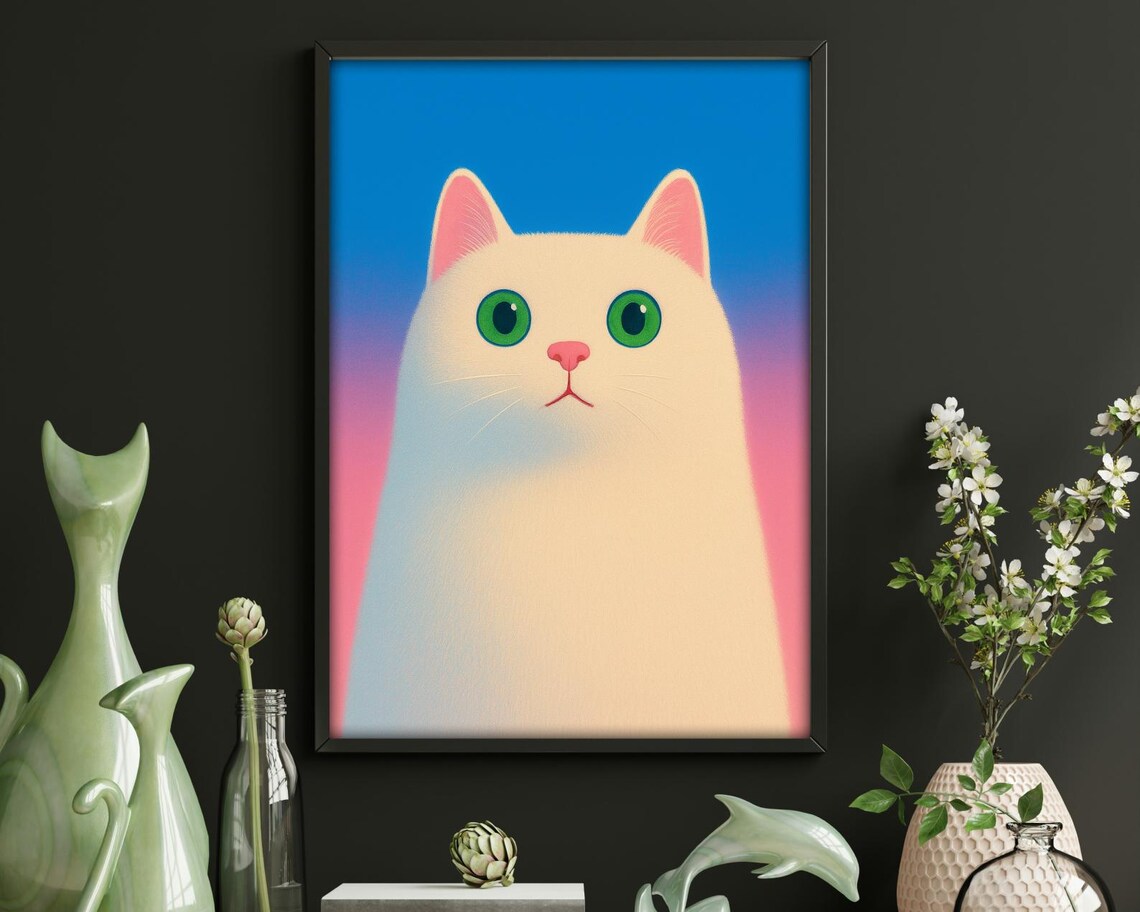 White Cat - Modern Pet Portrait - Image 4
