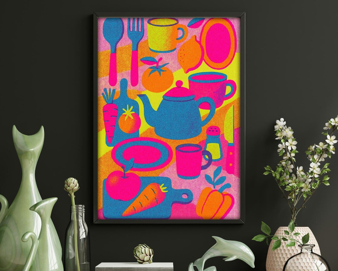 Retro Kitchen Bold Pop Style Art Print