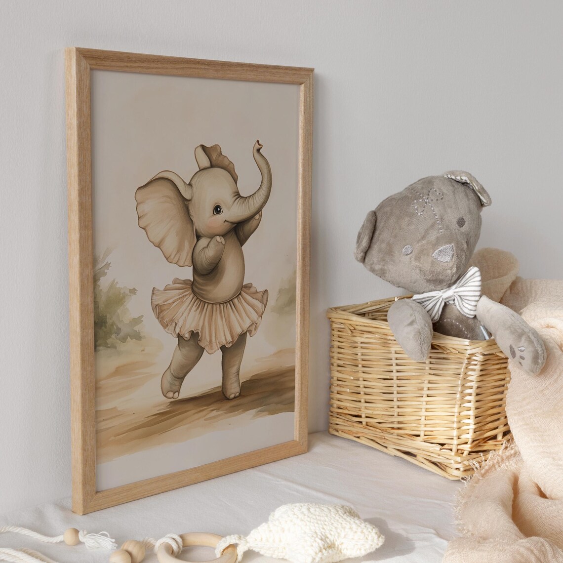 Baby Elephant Ballerina Dancing in a Pink Tutu Funny Animal Poster - Image 3