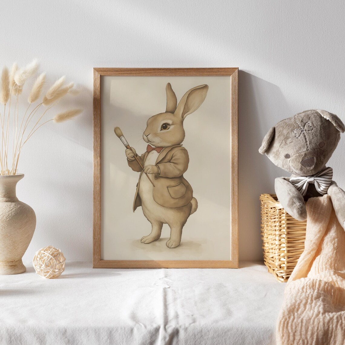 Gentleman Bunny Artist in a Jacket Holding a Paintbrush Poster - Image 2
