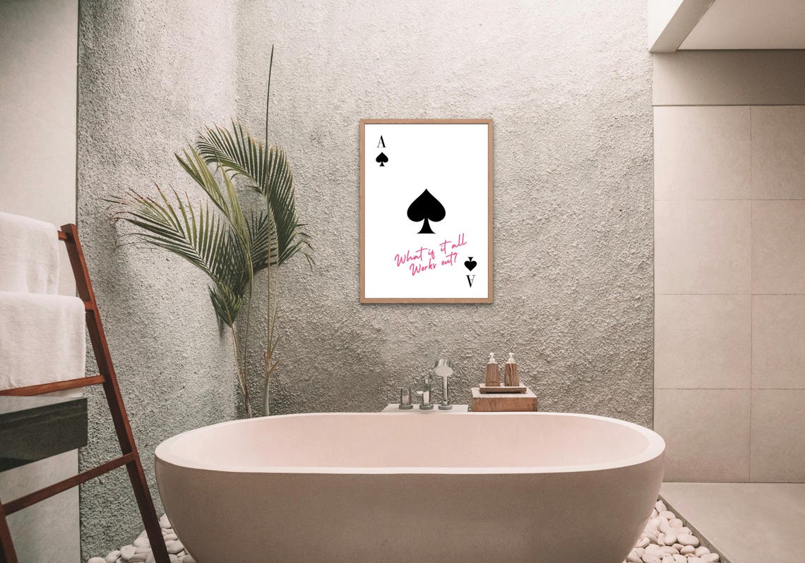 Ace of Spades What If It All Works Out Playing Card Quote Poster - Image 2