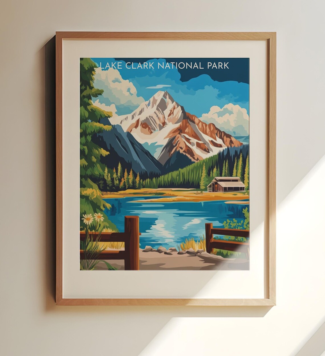 Lake Clark National Park Alaska Mountain Lake Vintage Travel Poster