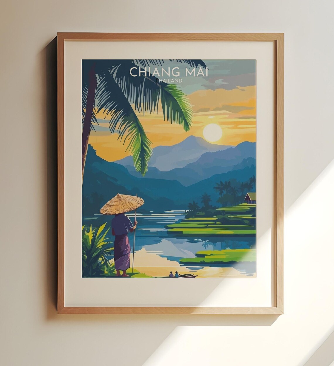Chiang Mai Thailand Travel Poster, Rice Terraces