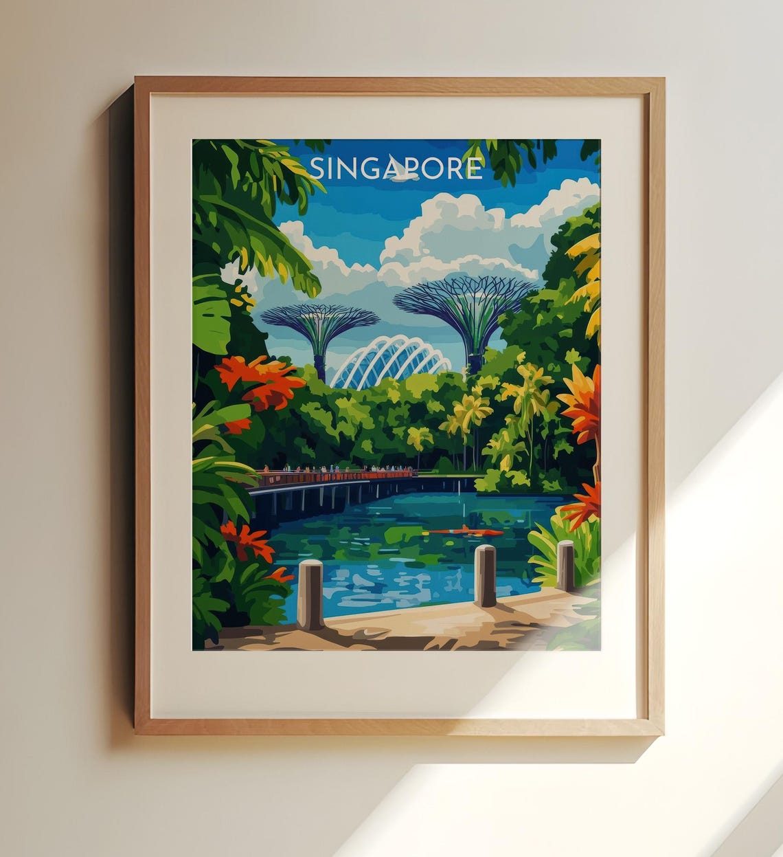 Singapore Gardens by the Bay Travel Poster Supertrees Scenic View