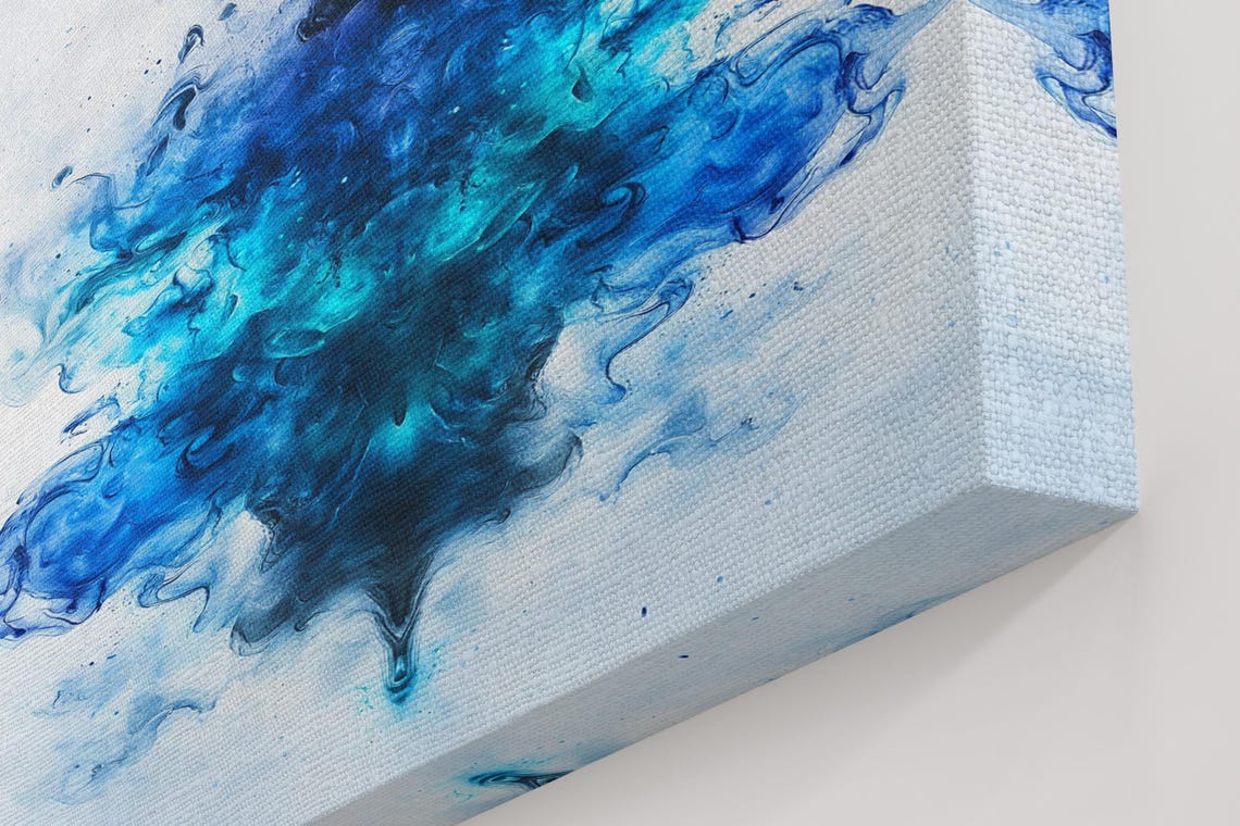 Ocean Ink Wave, Blue Coastal Art Print - Image 5