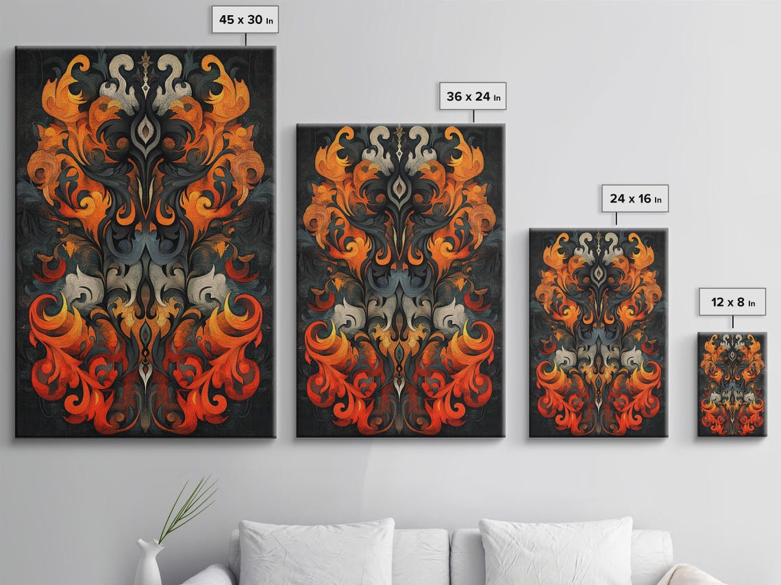 Fiery Swirl Design, Wall Art Print - Image 3