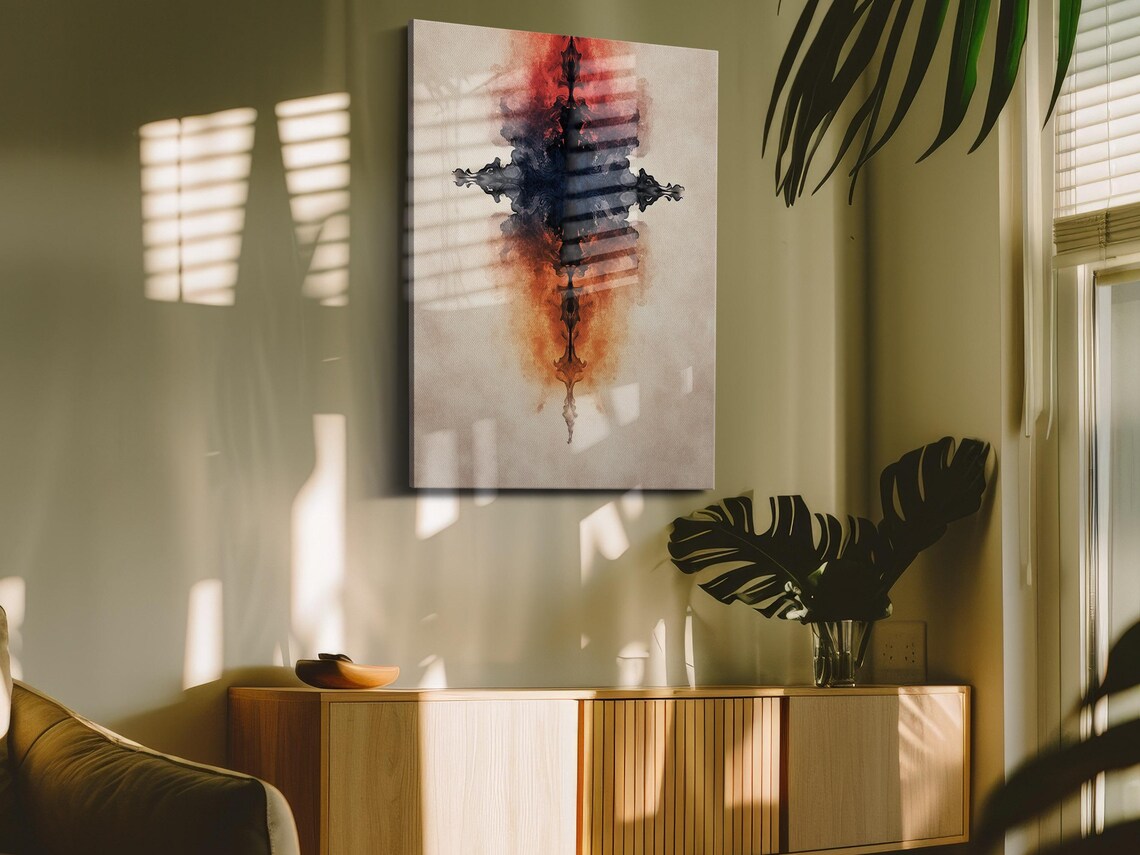 Fiery Gradient Abstract Symmetry Art Print - Image 4