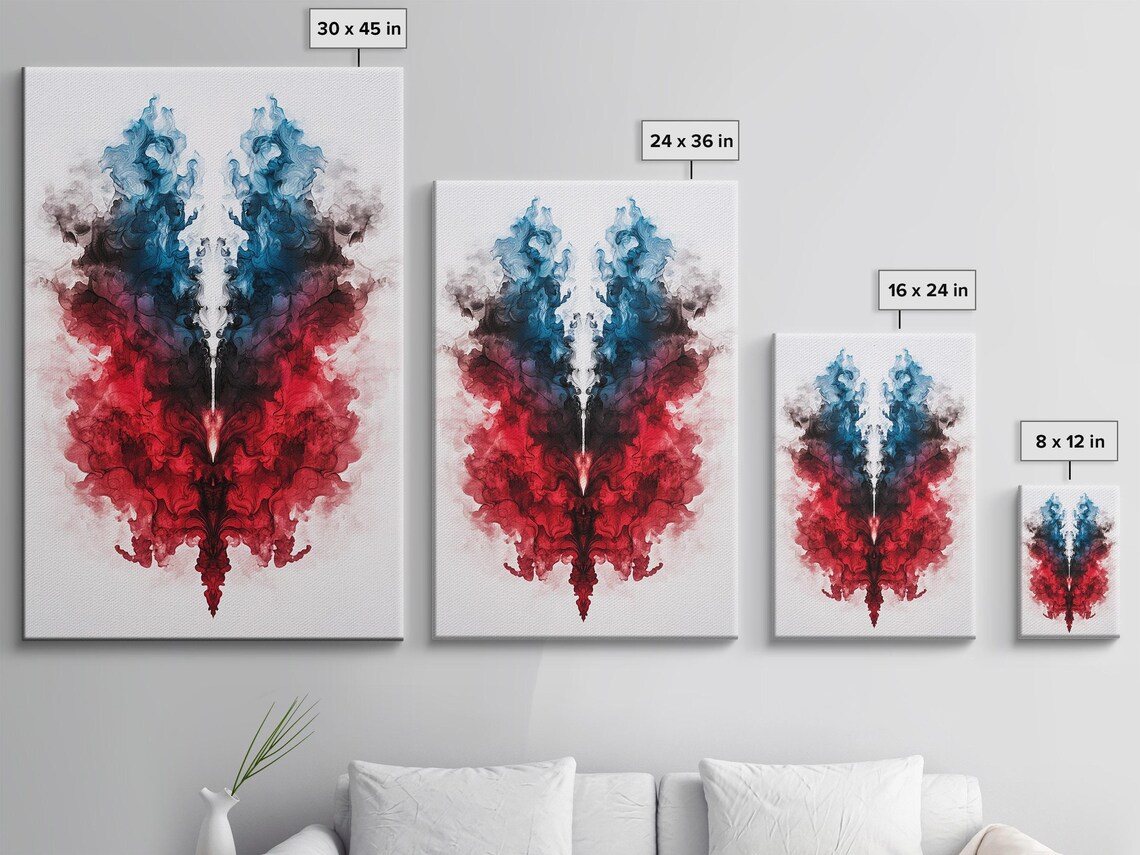 Explosive Red Abstract Symmetry Art Print - Image 3