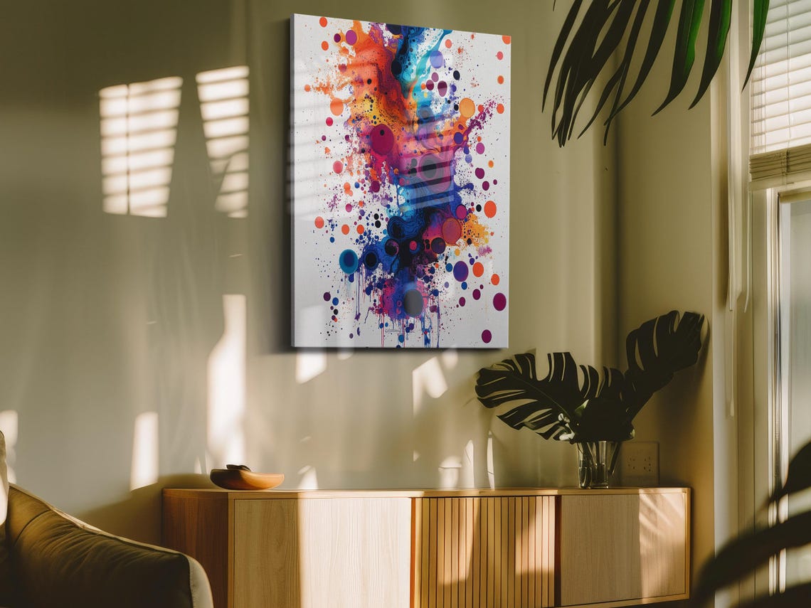 Fiery Ink Burst Orange Purple Blue Splash Abstract Art Poster - Image 4
