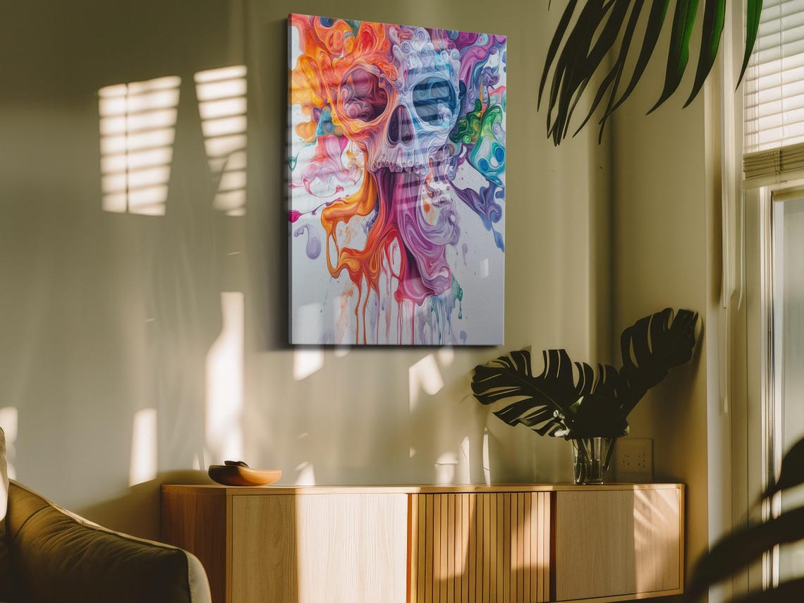 Smoky Skull Abstract, Wall Art Print - Image 4