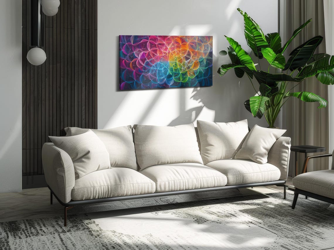 Geometric Floral Fusion Botanical Art - Image 3
