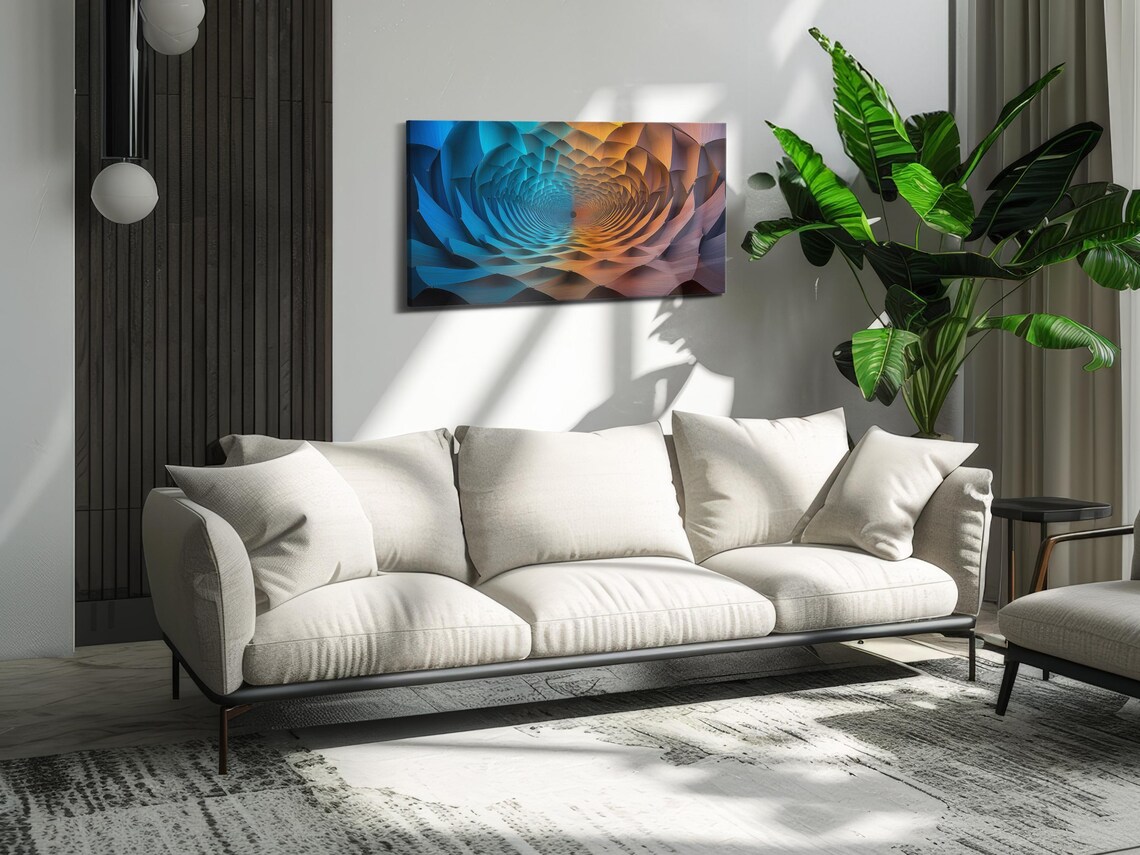 Circular Geometric Layers, Modern Abstract Art Print - Image 3