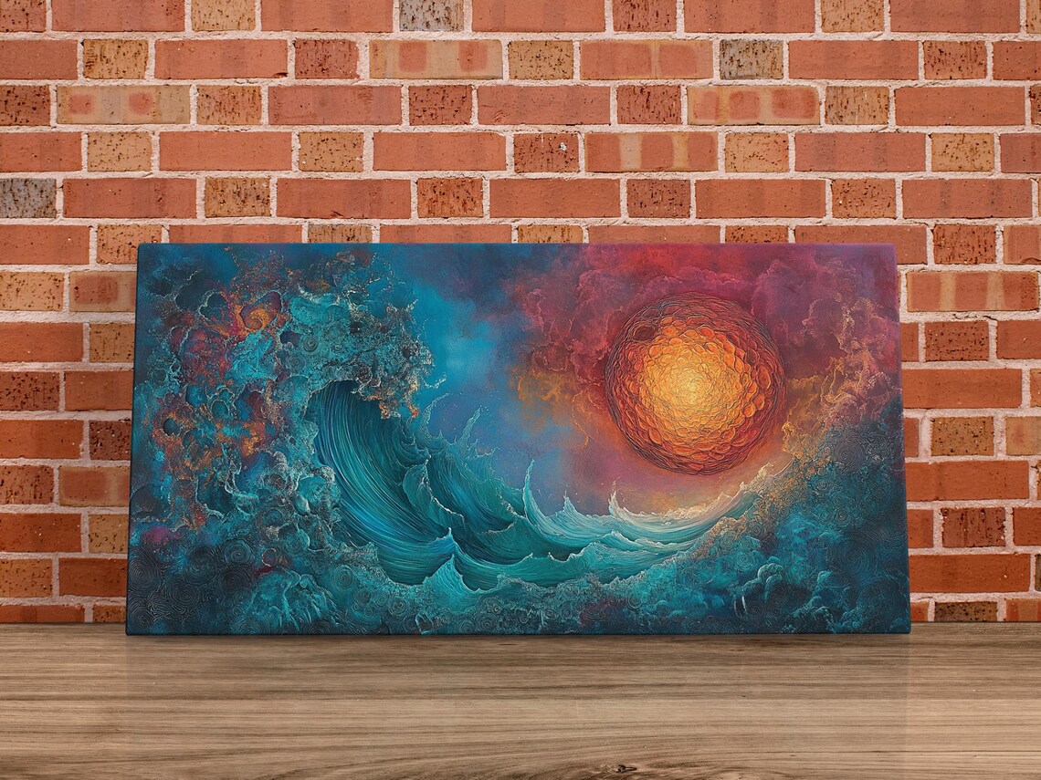 Cosmic Wave And Sun Art Print - Image 4